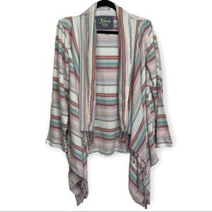 Natural Reflections Fringed Open Cardigan